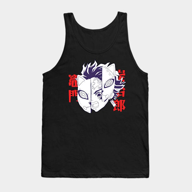 Demon kitsune mask Tank Top by nezirfon